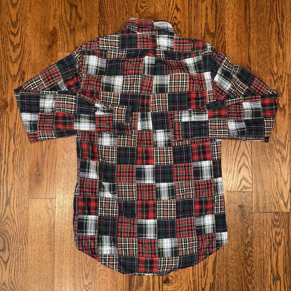 Polo Ralph Lauren Madras Patchwork Long Sleeve Button Down Oxford Shirt Men's‎ S